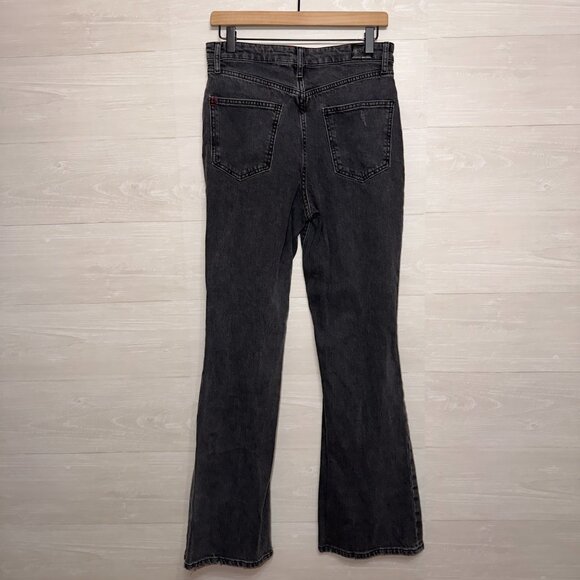 BDG High Rise Stretch Flare Jeans Size 29 Black Distressed Retro Denim - Picture 7 of 7
